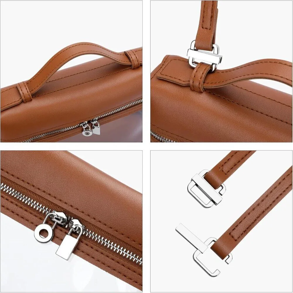Clear Crossbody Bag Women Vegan Leather Stadium Approved for Concerts Sports